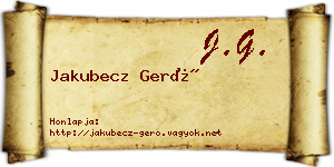 Jakubecz Gerő névjegykártya